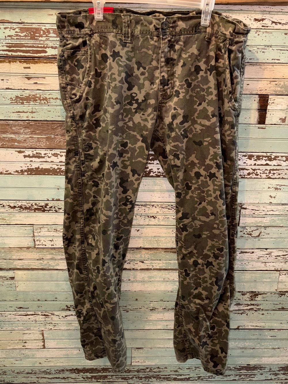 Jordan Craig Red and Olive Camouflage Jacket Label Detail